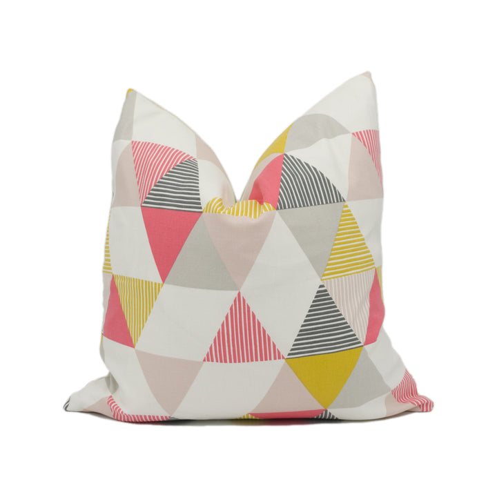 Clarke &amp; Clarke x Studio G - Brio - Coral - Colourful Geometric Cushion Cover - Handmade Throw Pillow - Designer Home Décor
