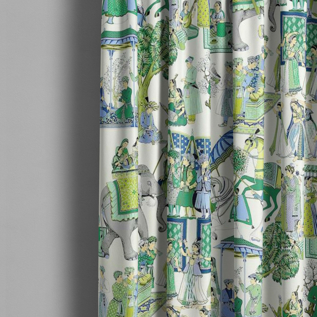 Manuel Canovas Kalinda Bleu de Prusse Curtains Made to Measure Drapes Designer Home Decor.