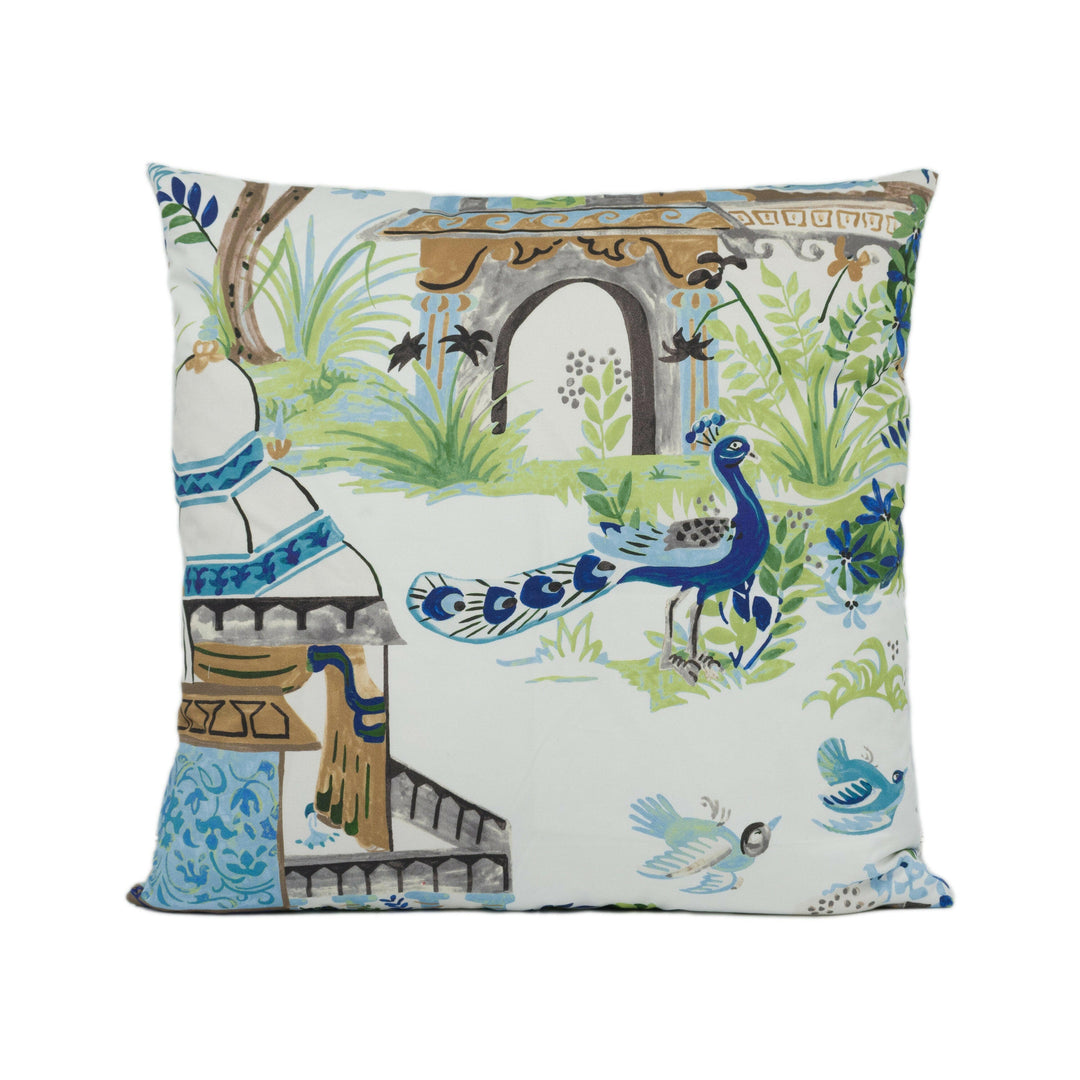 Thibaut - Mystic Garden - Blue and Green - Sophisticated Cushion Cover Handmade Throw Pillow Designer Home Décor.