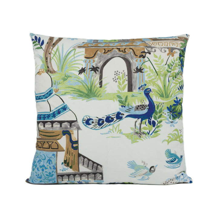 Thibaut - Mystic Garden - Blue and Green - Sophisticated Cushion Cover Handmade Throw Pillow Designer Home Décor.
