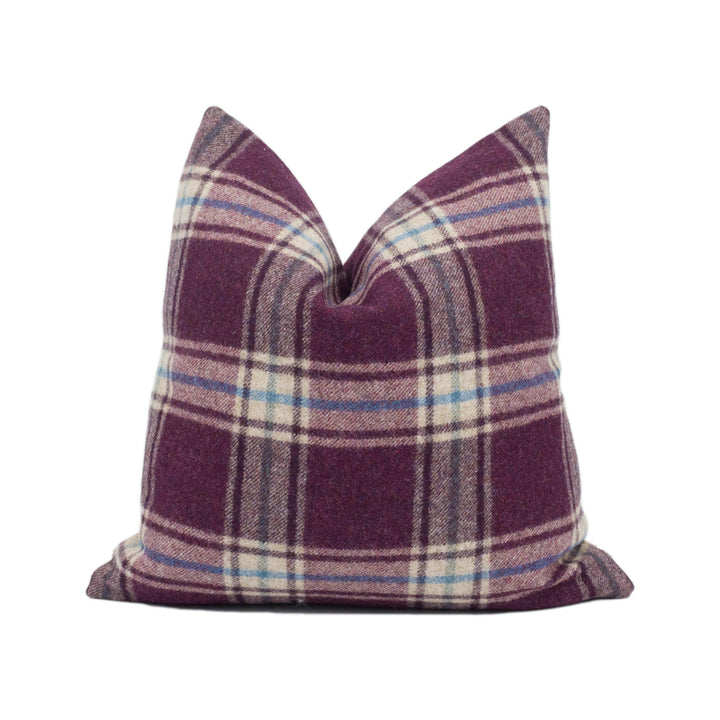 Abraham Moon - Arncliffe - Amethyst -  100% Wool Cushion Cover - Designer Plaid Pillow Cover - Handmade Custom Abraham Moon Pillowmade.