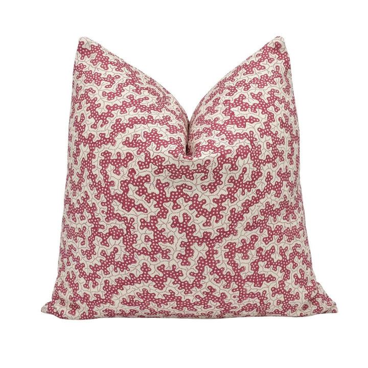 Sanderson x Salvesen Graham - Truffle - Damson - Coral Reef Mushroom Intricate Dot Designer Cushion Cover -  Luxury Throw Pillow - Handmade.