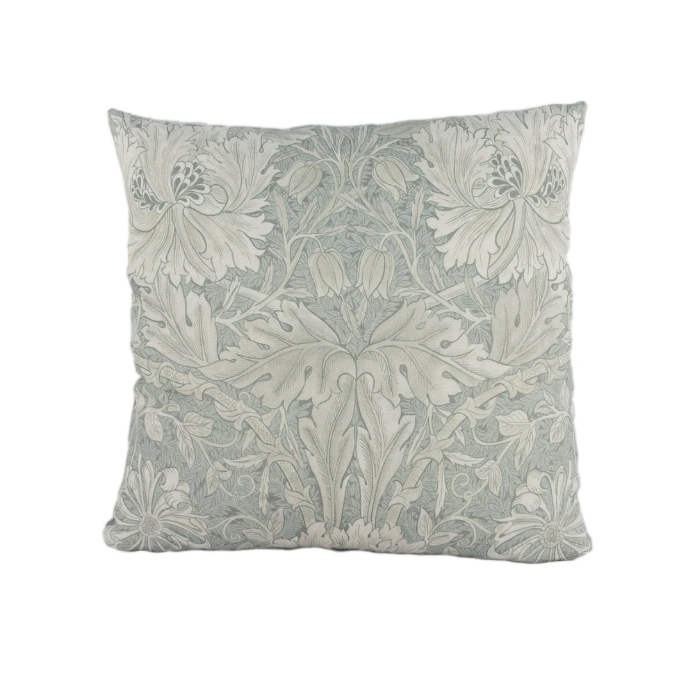 William Morris - Pure Honeysuckle & Tulip - Light Grey Blue - Cushion Cover Throw Pillow Designer Home Decor.