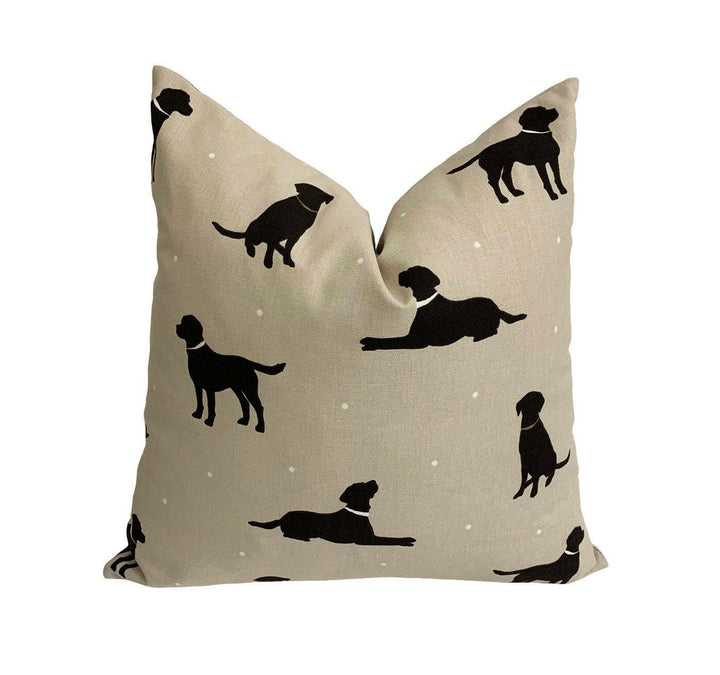 Clarke & Clarke x Studio G - Rover - Linen - Cute Dog Cushion Cover Throw Pillow Designer Home Decor.