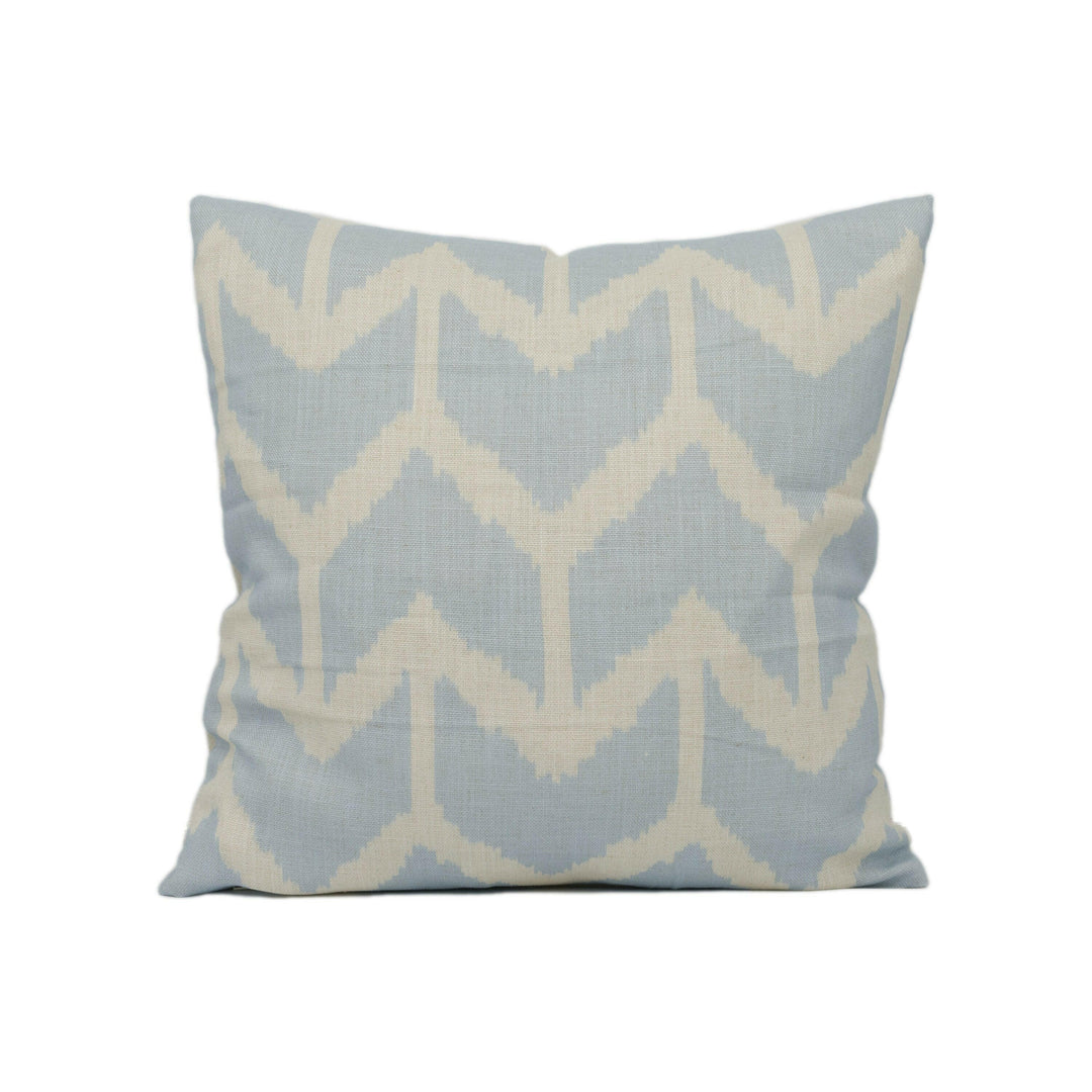 Andrew Martin - Togo - Powder - Ikat Chevron Print Cushion Cover - Handmade Throw Pillow - Designer Home Décor.