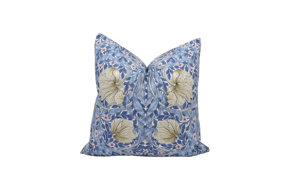 William Morris - Pimpernel - Woad - Classic English Morris Floral Cushion Cover Handmade Throw Pillow Designer Home Décor.