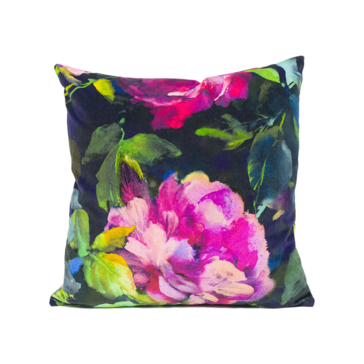 Designers Guild - Gertrude Rose - Fuchsia - Large Scale Painterly Floral Velvet Cushion Cover - Handmade Throw Pillow - Designer Home Décor.