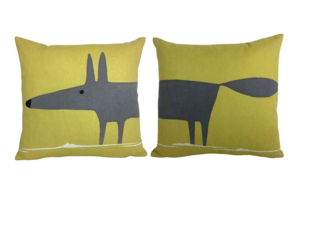 Scion - Mr Fox - Pair of 12" Double-Sided Cushion Covers - 8 Colours Available - Designer Throw Pillow Stunning Scatter Pillow Home Decor.