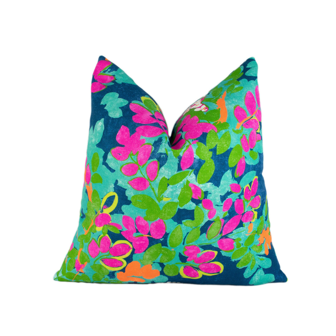 Thibaut - Central Park - Navy and Pink - Mesmerizing 1930's New York Tree Canopy Designer Cushion Cover - Luxury Throw Pillow - Handmade.