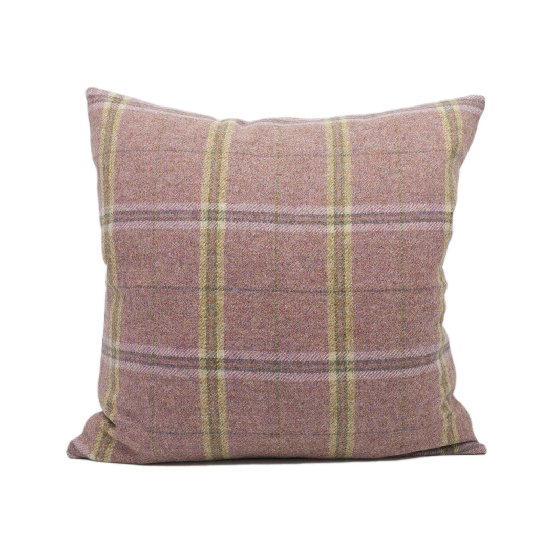 Abraham Moon - Nevis - Wild Rose - 100% Wool Cushion Cover - Designer Plaid Pillow Cover - Handmade Custom Abraham Moon Pillow.