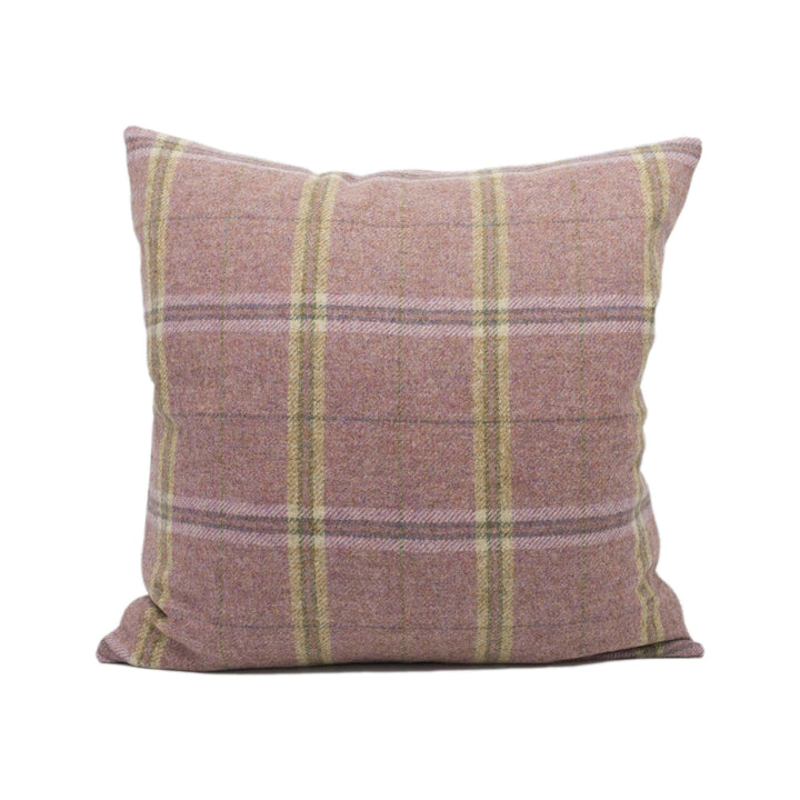 Abraham Moon - Nevis - Wild Rose - 100% Wool Cushion Cover - Designer Plaid Pillow Cover - Handmade Custom Abraham Moon Pillow.