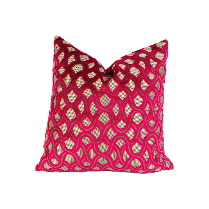 Jane Churchill - Astrid - Red - Stunning Designer Velvet Cushion Cover Home Décor Throw Pillow.