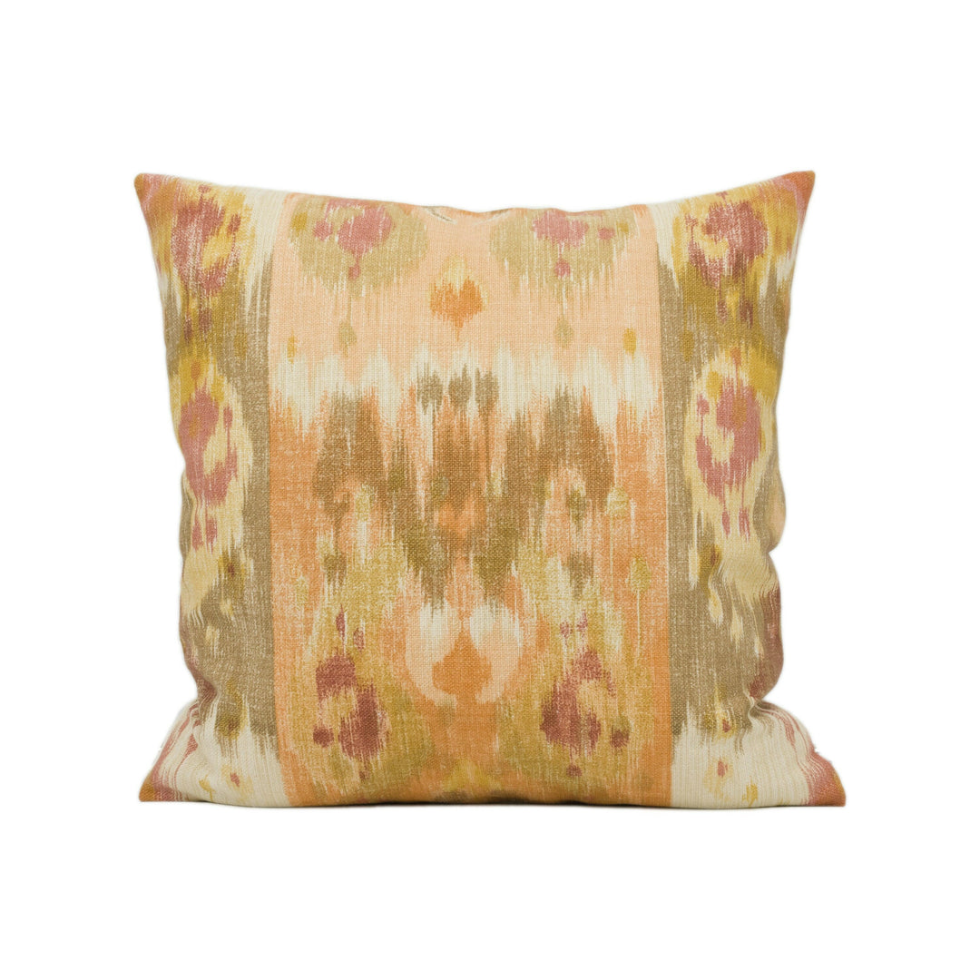 Lee Jofa - David Easton - Westmount Wall - Peach - Stunning Ikat Inspired Cushion Cover - Handmade Throw Pillow - Designer Home Décor.