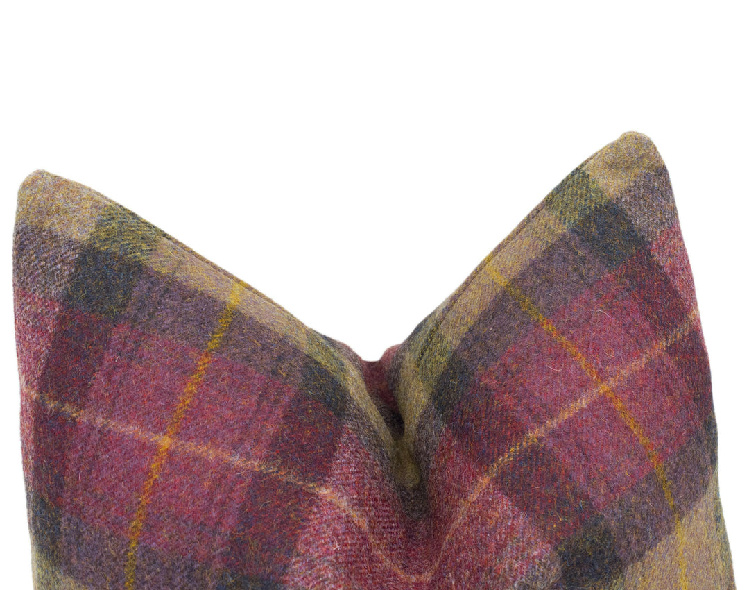 Abraham Moon - Skye - Heather  - 100% Wool Cushion Cover - Designer Plaid Pillow Cover - Handmade Custom Abraham Moon Pillow.