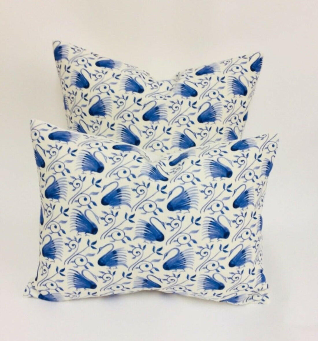 William Morris - Swans - Delft Blue - Cushion Cover Throw Pillow Designer Home Decor.