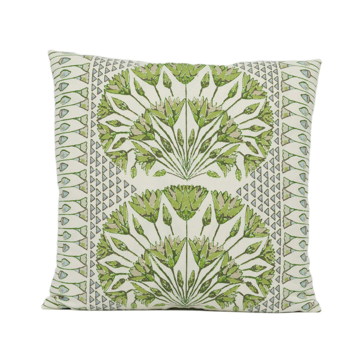 Anna French x Thibaut - Cairo - Green and White - Ancient Egyptian Lotus Pillow