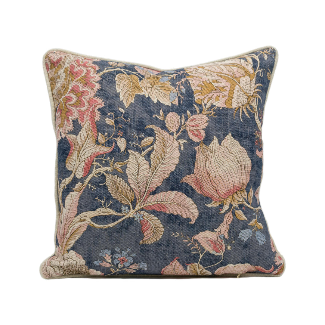 Clarke &amp; Clarke Sissinghurst Cushion Cover – Midnight Spice Floral Throw Pillow