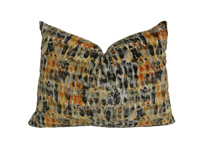 Harlequin - Kelambu - Amber / Slate - Stunning Watercolour-Effect Velvet Cushion Cover Throw Pillow Designer Home Decor.