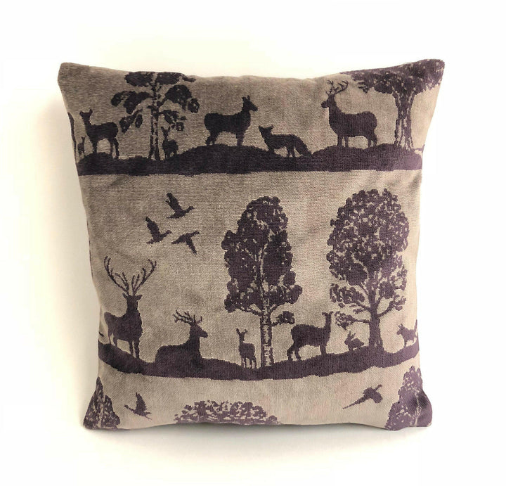 Voyage - Aviemore - Damson - Sumptuous Scottish Highland Velvet Cushion Cover - Handmade Throw Pillow Designer Home Decor.