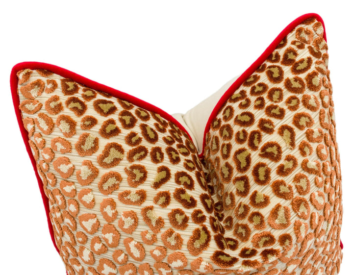 Colefax and Fowler - Wilde - Russet - Glamourous Animal Print Velvet Designer Cushion Cover - Handmade Throw Pillow Luxury Home Décor.