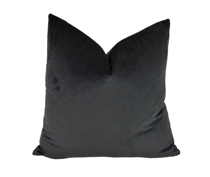 Prestigious Textiles Velour Onyx – Black Velvet Cushion Cover with Gold Piping