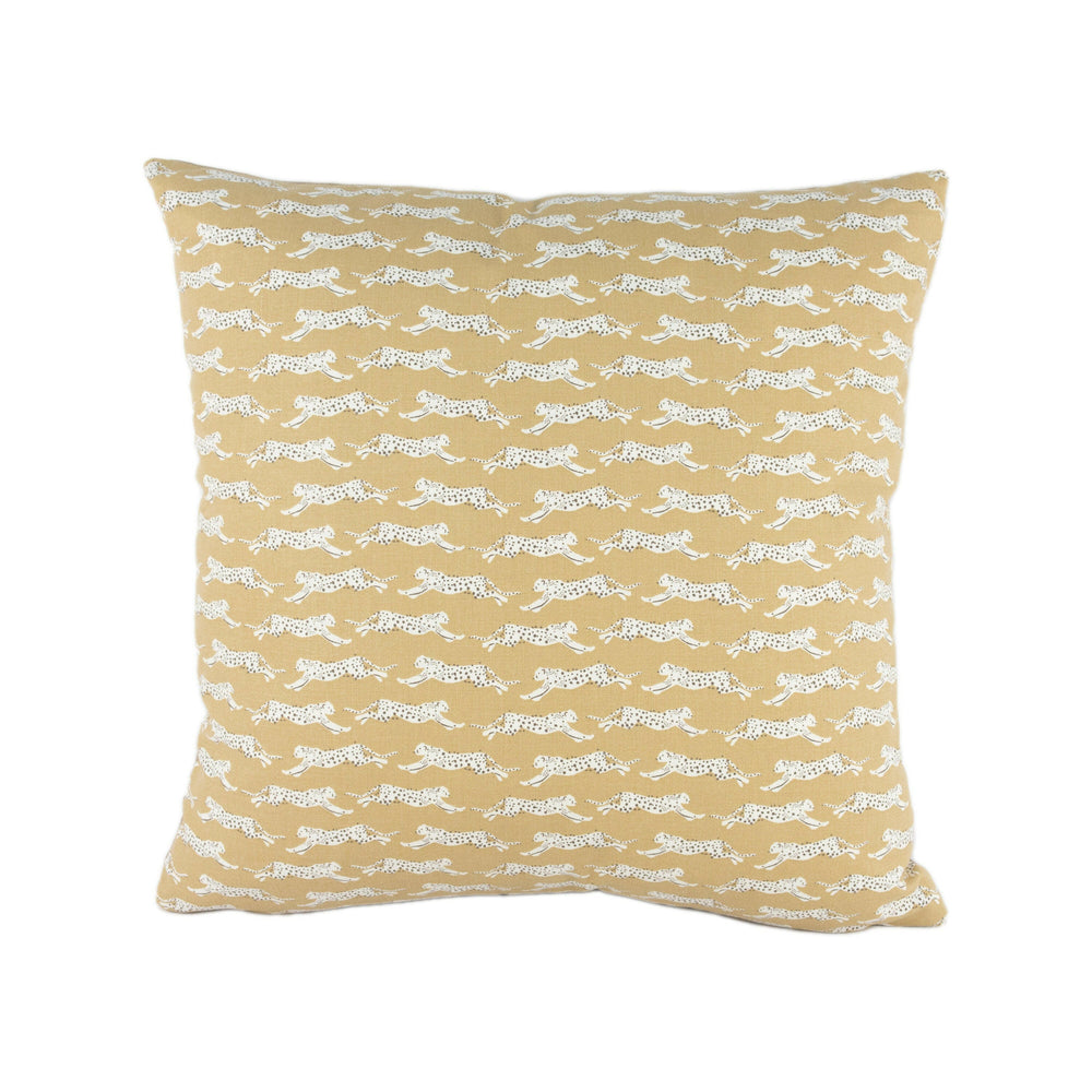 Schumacher - Leaping Leopards - Sand - Sleek Chic Designer Leopard Cushion Cover - Handmade Throw Pillow - Luxury Home Decor.