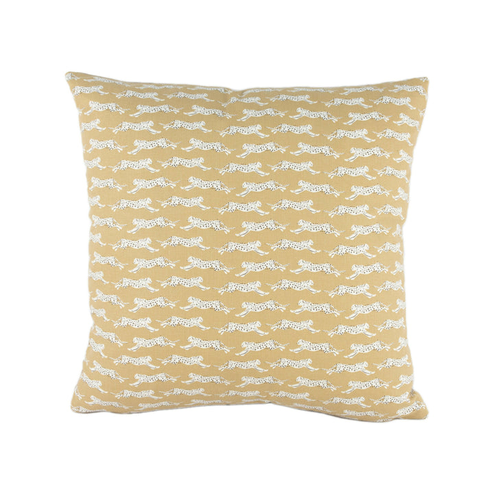 Schumacher - Leaping Leopards - Sand - Sleek Chic Designer Leopard Cushion Cover - Handmade Throw Pillow - Luxury Home Decor.