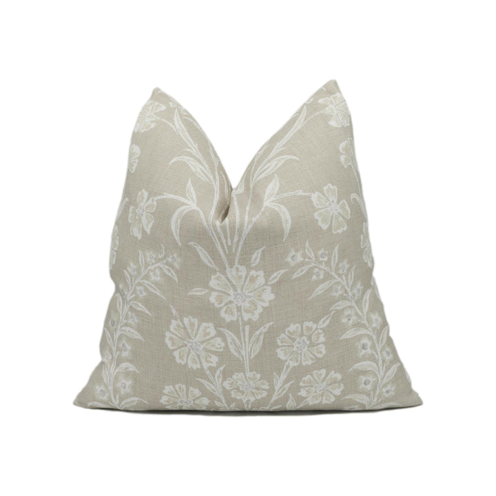 Nina Campbell - Ashdown Chelwood - Dove Grey - Classic Floral Cushion Cover - Handmade Throw Pillow - Designer Home Décor.