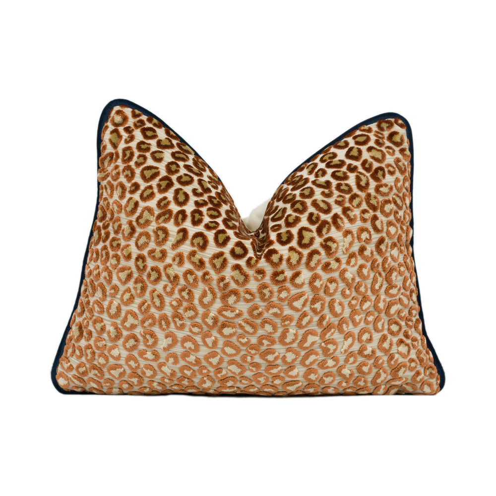 Colefax and Fowler - Wilde - Russet - Glamourous Animal Print Velvet Designer Cushion Cover - Handmade Throw Pillow Luxury Home Décor.