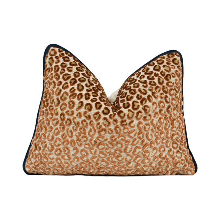 Colefax and Fowler - Wilde - Russet - Glamourous Animal Print Velvet Designer Cushion Cover - Handmade Throw Pillow Luxury Home Décor.