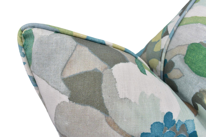 a close up of the back of a chair with a flower pattern