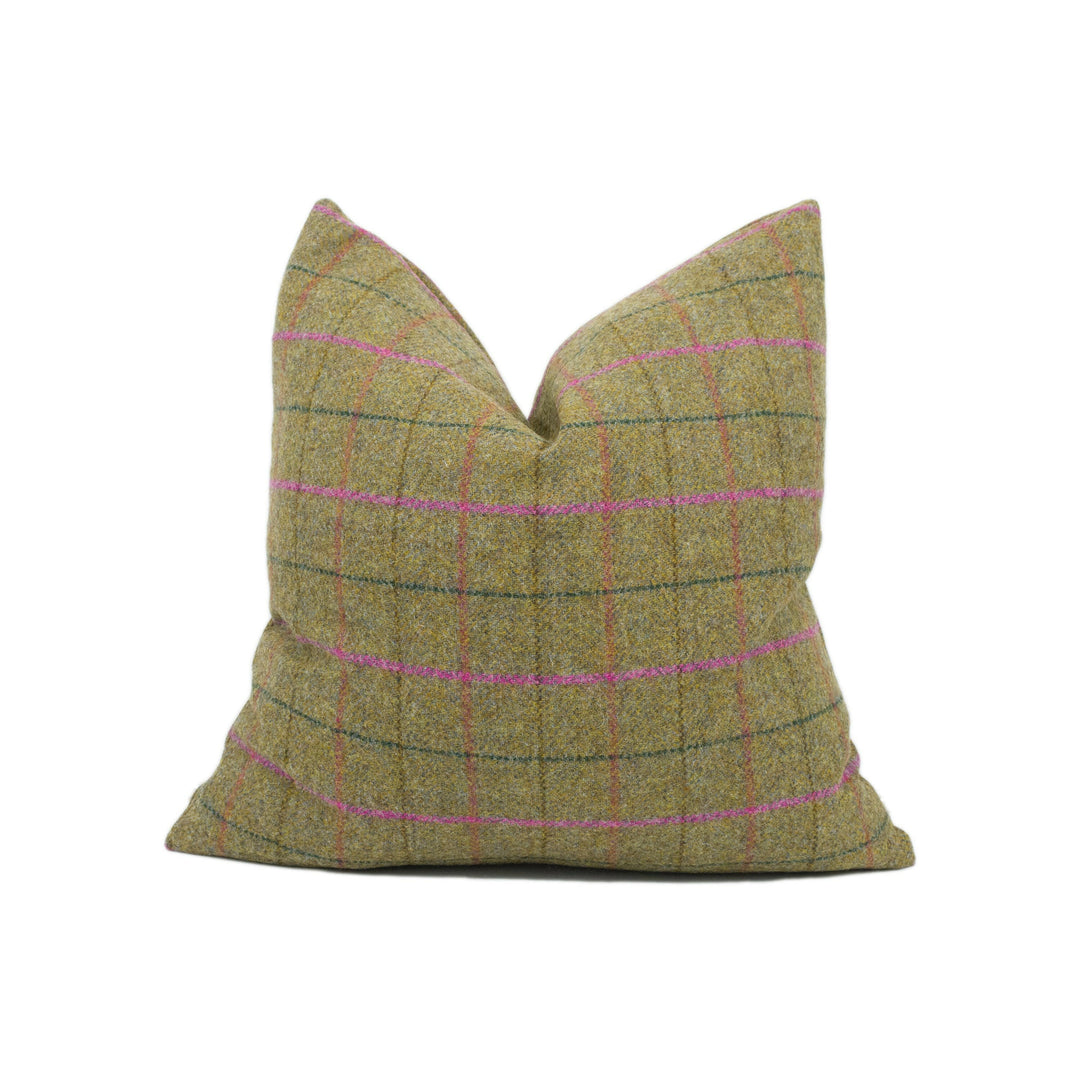 Abraham Moon - Hacking Jacket - Multi -  100% Wool Cushion Cover - Designer Plaid Pillow Cover - Handmade Custom Abraham Moon Pillow.