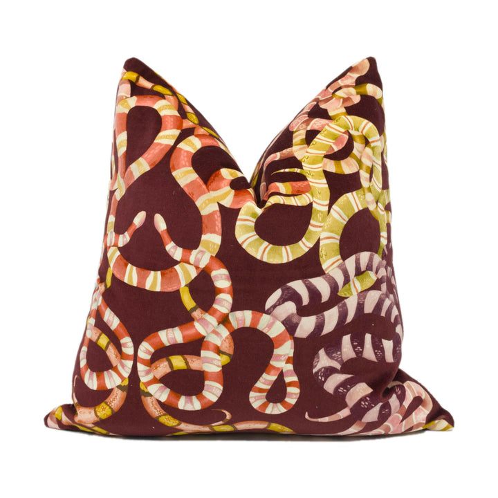 Harlequin - Serpenti - Brazilian Rosewood / Grounded / Amber Light - Eclectic Cushion Cover - Handmade Throw Pillow - Designer Home Décor.