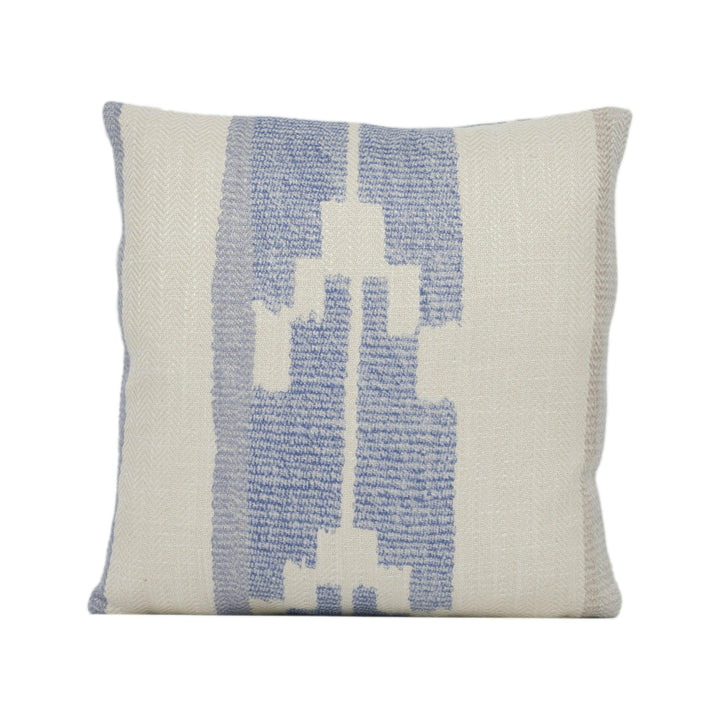 Andrew Martin - Indus - Denim - Rustic Woven Geometric Cushion Cover Handmade Throw Pillow Designer Home Décor.