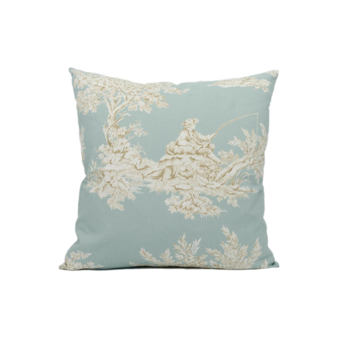 Harlequin - Etienne - Duckegg / Cappuccino / White - Enchanting Toile De Jouy Cushion Cover - Handmade Throw Pillow - Designer Home Décor.