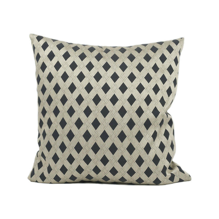 Tackler London - Mila Patterned Fabric - Monochrome - Chic Metallic Modern Geometric Cushion Cover - Handmade Throw Pillow - Designer Home.