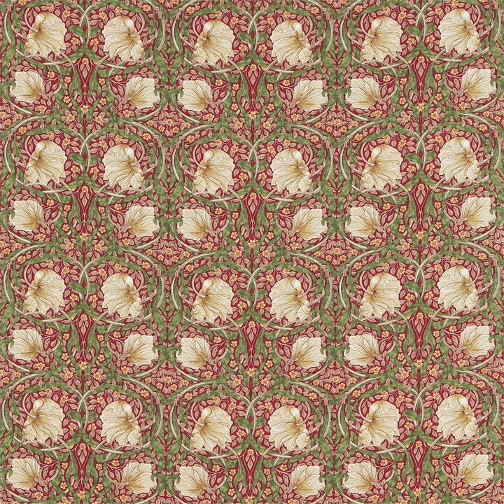 William Morris - Pimpernel Linen - Red / Thyme Cushion Cover Throw Pillow Designer Home Decor.