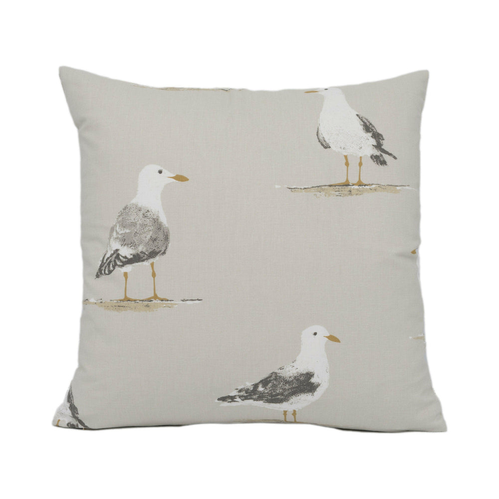 Sanderson - Shore Birds - Driftwood - Whimsical Seaside Seagull Cushion Cover Handmade Throw Pillow Designer Home Décor.