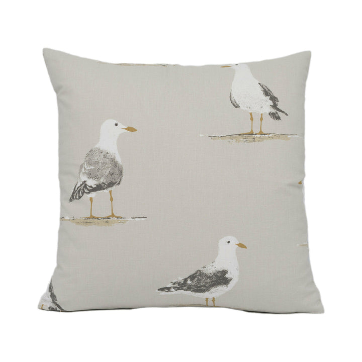 Sanderson - Shore Birds - Driftwood - Whimsical Seaside Seagull Cushion Cover Handmade Throw Pillow Designer Home Décor.