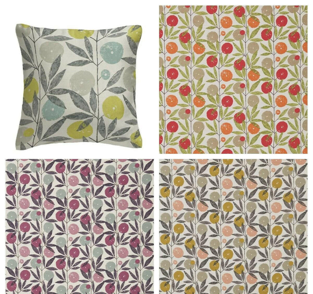 Scion - Blomma - 4 Colourways Available - Kiwi / Heather / Toffee / Tangerine - Retro Floral Cushion Cover - Handmade Throw Pillow Designer.