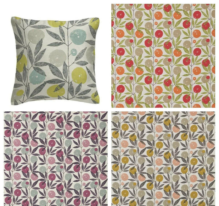 Scion - Blomma - 4 Colourways Available - Kiwi / Heather / Toffee / Tangerine - Retro Floral Cushion Cover - Handmade Throw Pillow Designer.