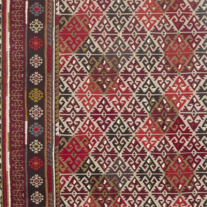 William Morris - Burdock &amp; Star - Fig / Carmine - Eastern Kilim Inspired Heavy Woven Designer Cushion Cover Luxury Throw Pillow Handmade.
