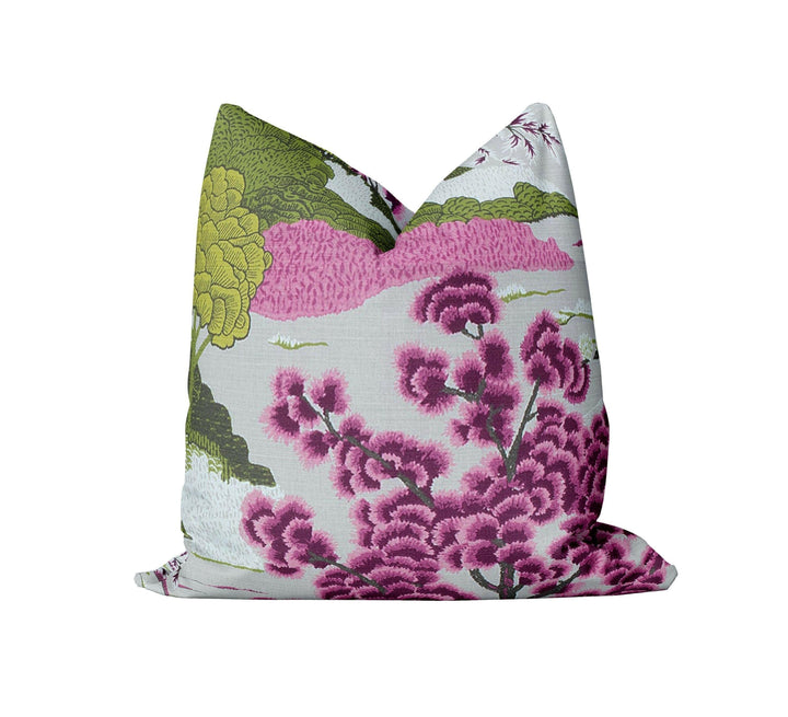 Thibaut - Daintree - Fuchsia - Exotic Australian Japanese Coastal Inspired Designer Cushion Cover - Luxury Throw Pillow Handmade Home Decor.