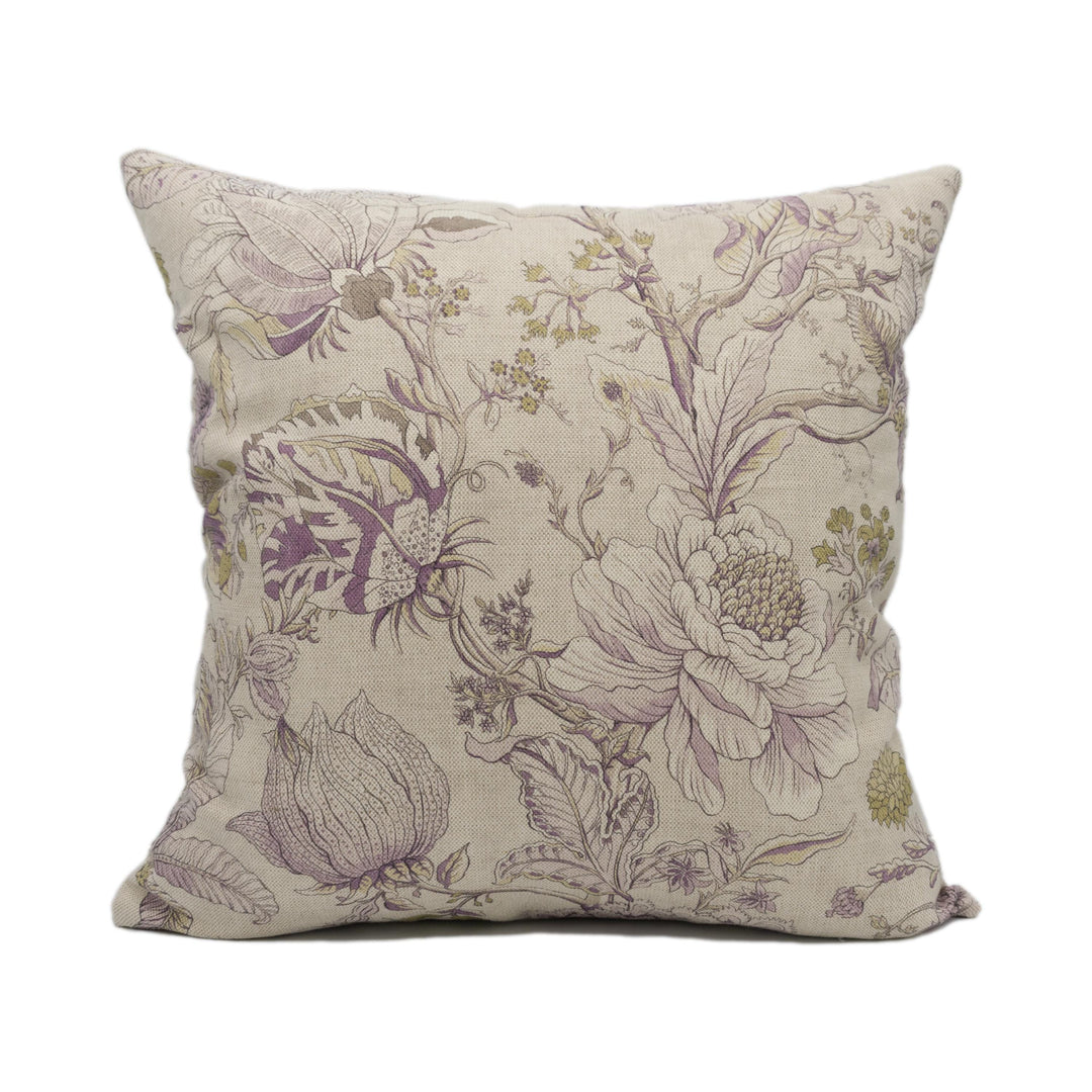 Clarke &amp; Clarke Sissinghurst Cushion Cover – Heather Olive Floral Throw Pillow