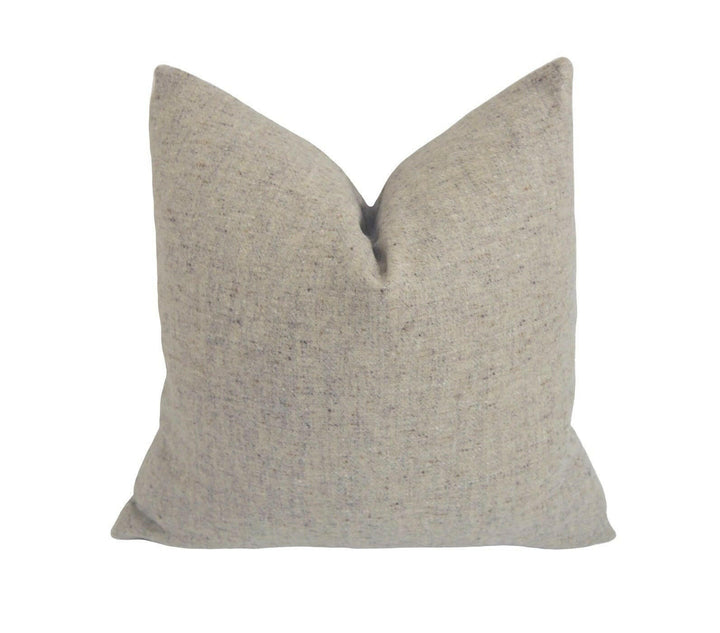 Abraham Moon - Deepdale - Dove - 100% Wool Cushion Cover - Designer Plaid Pillow Cover - Handmade Custom Abraham Moon Pillow.