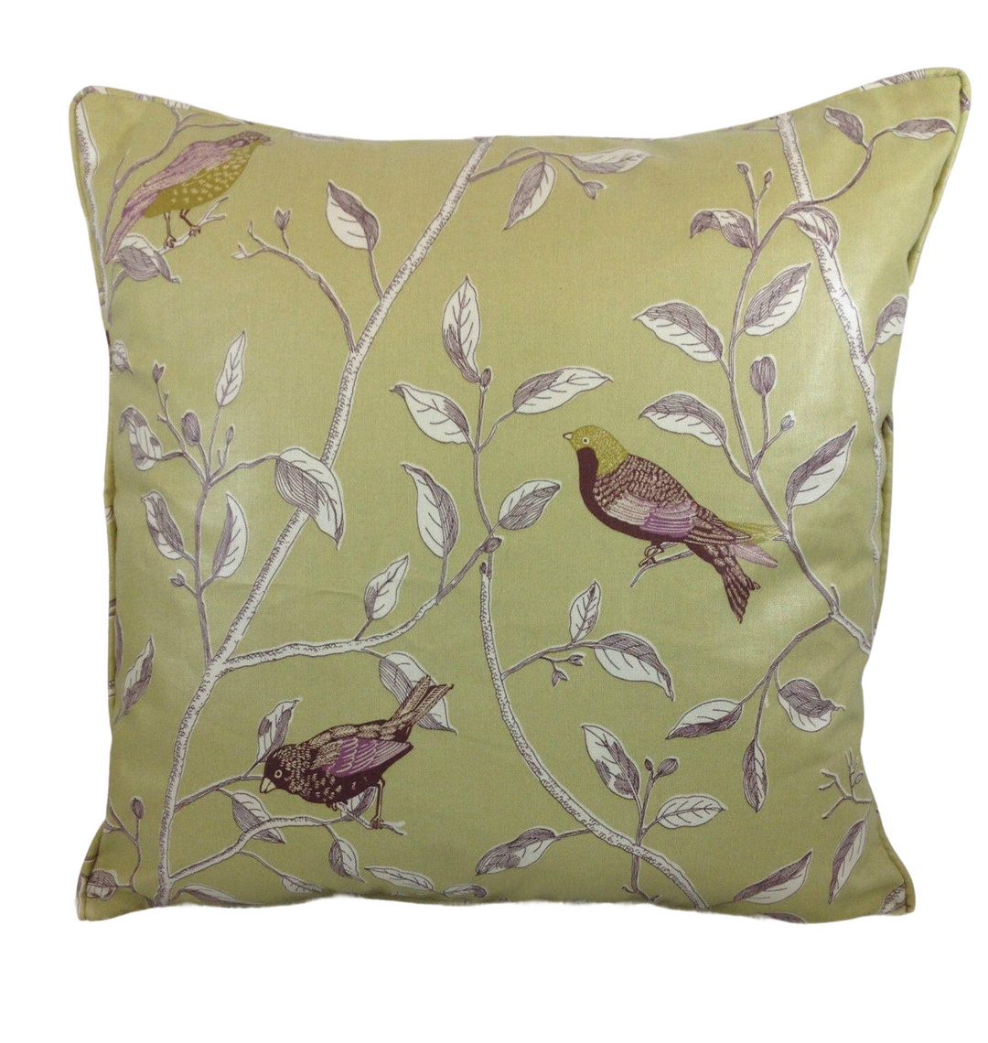 Sanderson - Finches - Sage - Cushion Cover Throw Pillow Designer Home Decor.