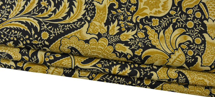 William Morris - Indian - Black &amp; Gold - Made To Measure Professionally Made Roman Blind.