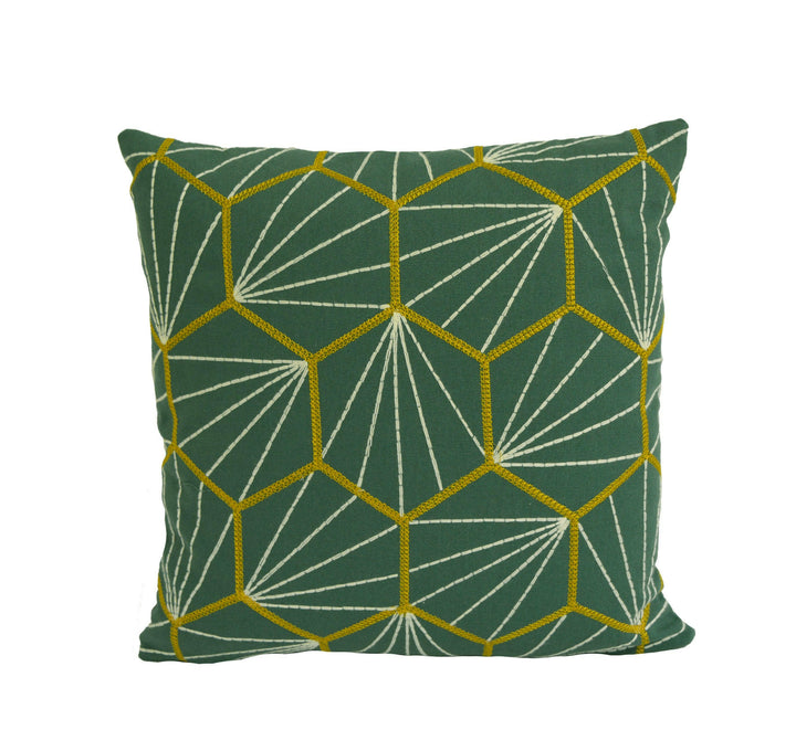 Scion - Aikyo - Forest - Scandi & Japanese Geometric Embroidered Cushion Cover - Handmade Throw Pillow - Designer Home Decor.