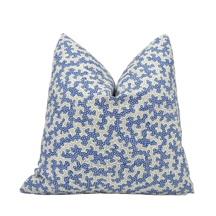 Sanderson - Truffle - Indigo - Interesting Small Scale Dotted Mushroom Designer Cushion Cover - Handmade Throw Pillow - Luxury Home Decor.