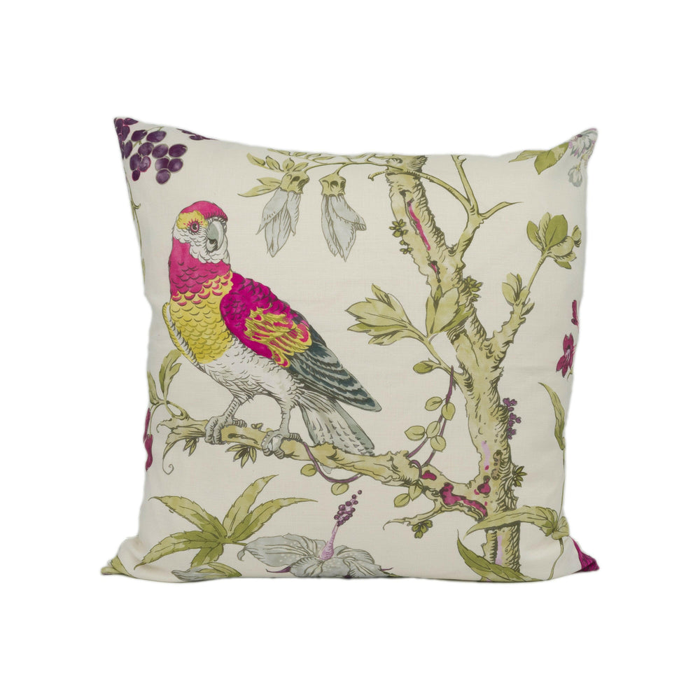 Lee Jofa - Somerfield - Magenta / Blue - Bright Colourful Floral Birds Cushion Cover Handmade Throw Pillow Designer Home Décor.
